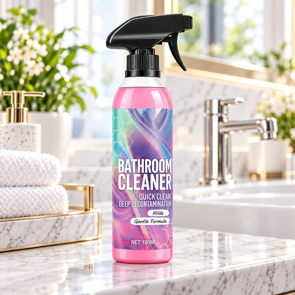 🔥 BUY 1 GET 1 FREE 🎁 Bathroom Cleaner: Sparkle in Seconds, No Harsh Fumes✨