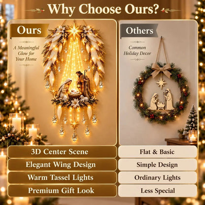 ✨Last Day 90% OFF✨👼 Heavenly Angel Wings Nativity Light Wall Decor