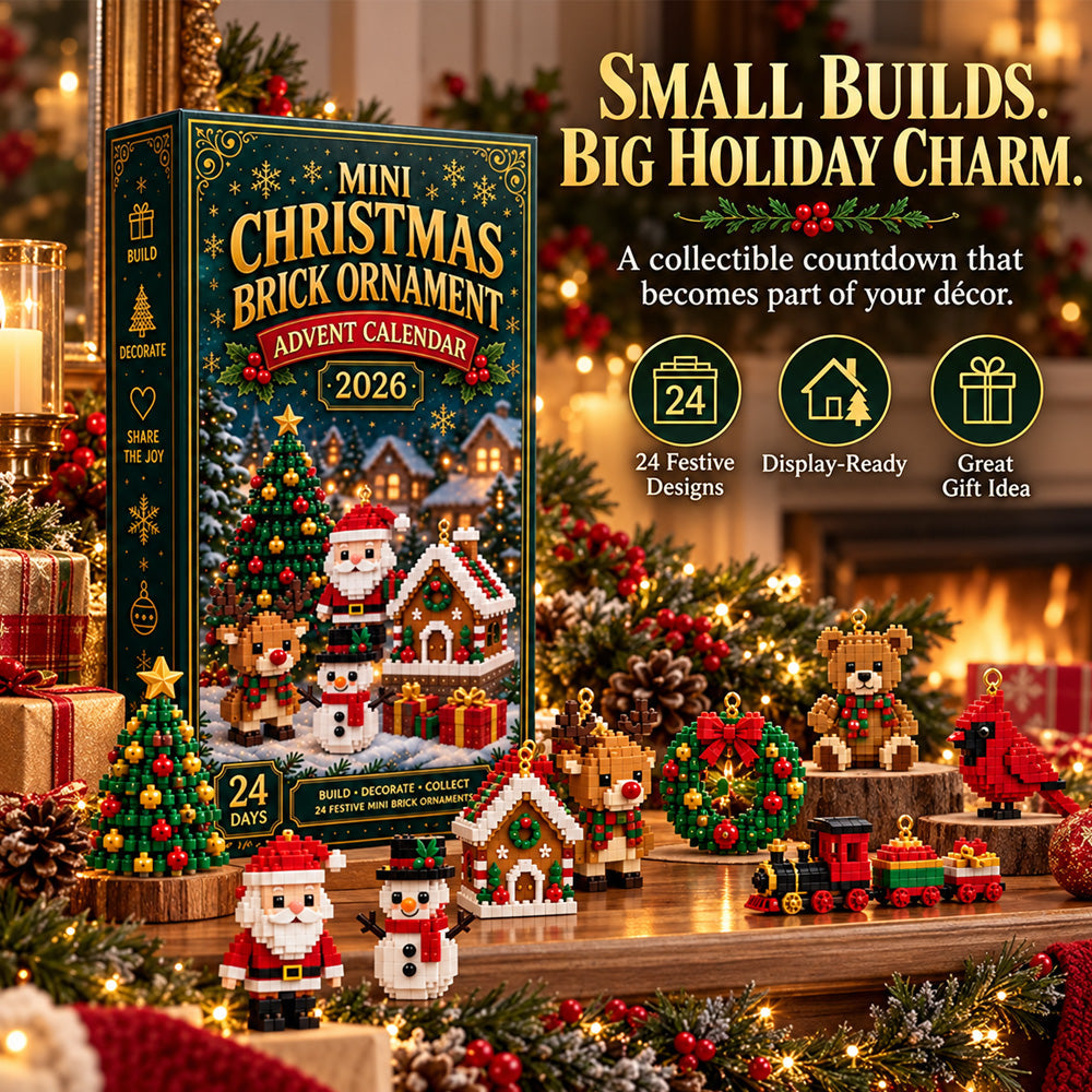 ⏳ Last day to save 50% – 🎄 24-Day Mini Christmas Ornament Advent Calendar | 24 unique festive buildable designs with hanging loops—perfect for decorating Christmas trees, wreaths, and holiday displays 🧱