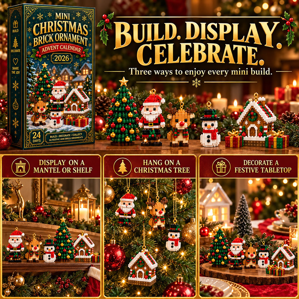 ⏳ Last day to save 50% – 🎄 24-Day Mini Christmas Ornament Advent Calendar | 24 unique festive buildable designs with hanging loops—perfect for decorating Christmas trees, wreaths, and holiday displays 🧱
