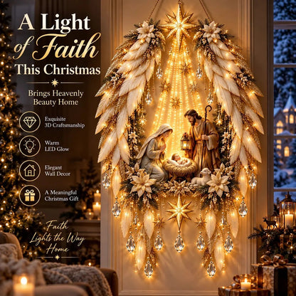 ✨Last Day 90% OFF✨👼 Heavenly Angel Wings Nativity Light Wall Decor