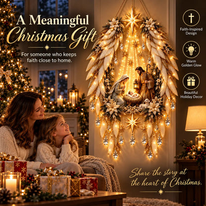 ✨Last Day 90% OFF✨👼 Heavenly Angel Wings Nativity Light Wall Decor